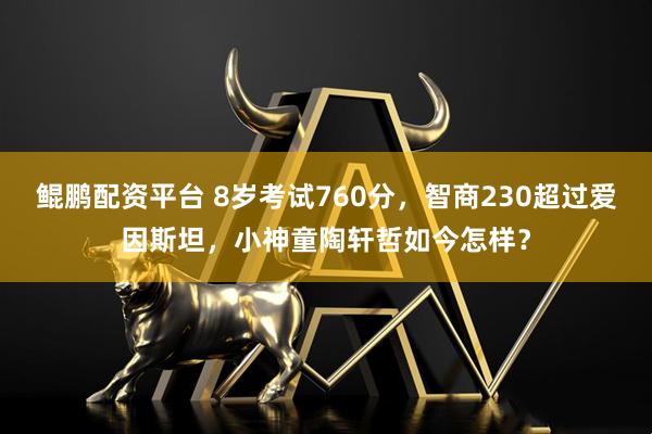 鲲鹏配资平台 8岁考试760分，智商230超过爱因斯坦，小神童陶轩哲如今怎样？